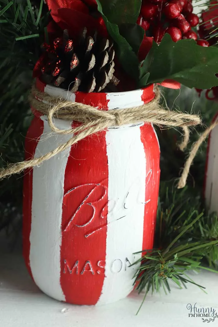 Des bocaux de Noël façon farmhouse – décoration de Noël faite main