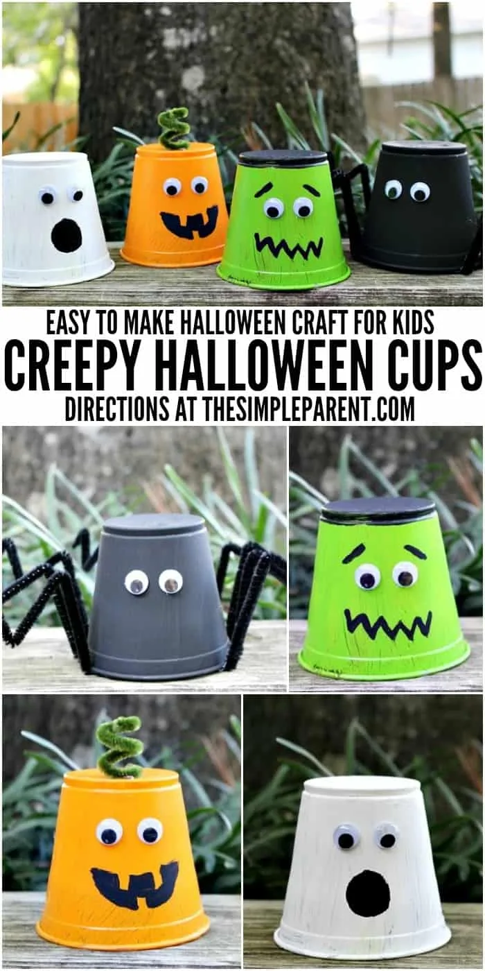 Gobelets décorés en monstres d’Halloween