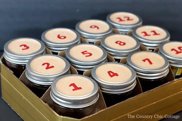 Un calendrier de l’Avent avec des bocaux – calendrier de l’Avent DIY