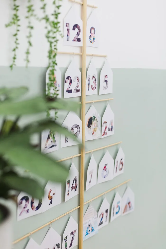 Un calendrier-sapin composé de photos – calendrier de l’Avent DIY