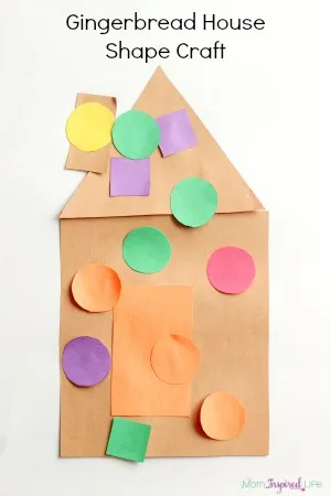 Une maison en pain d’épices composée de formes – bricolage de Noël maternelle